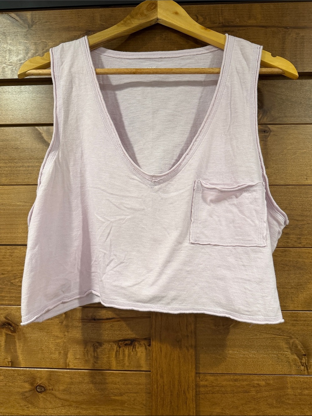 Lilac V-Neck Cropped Tank Top - Women's